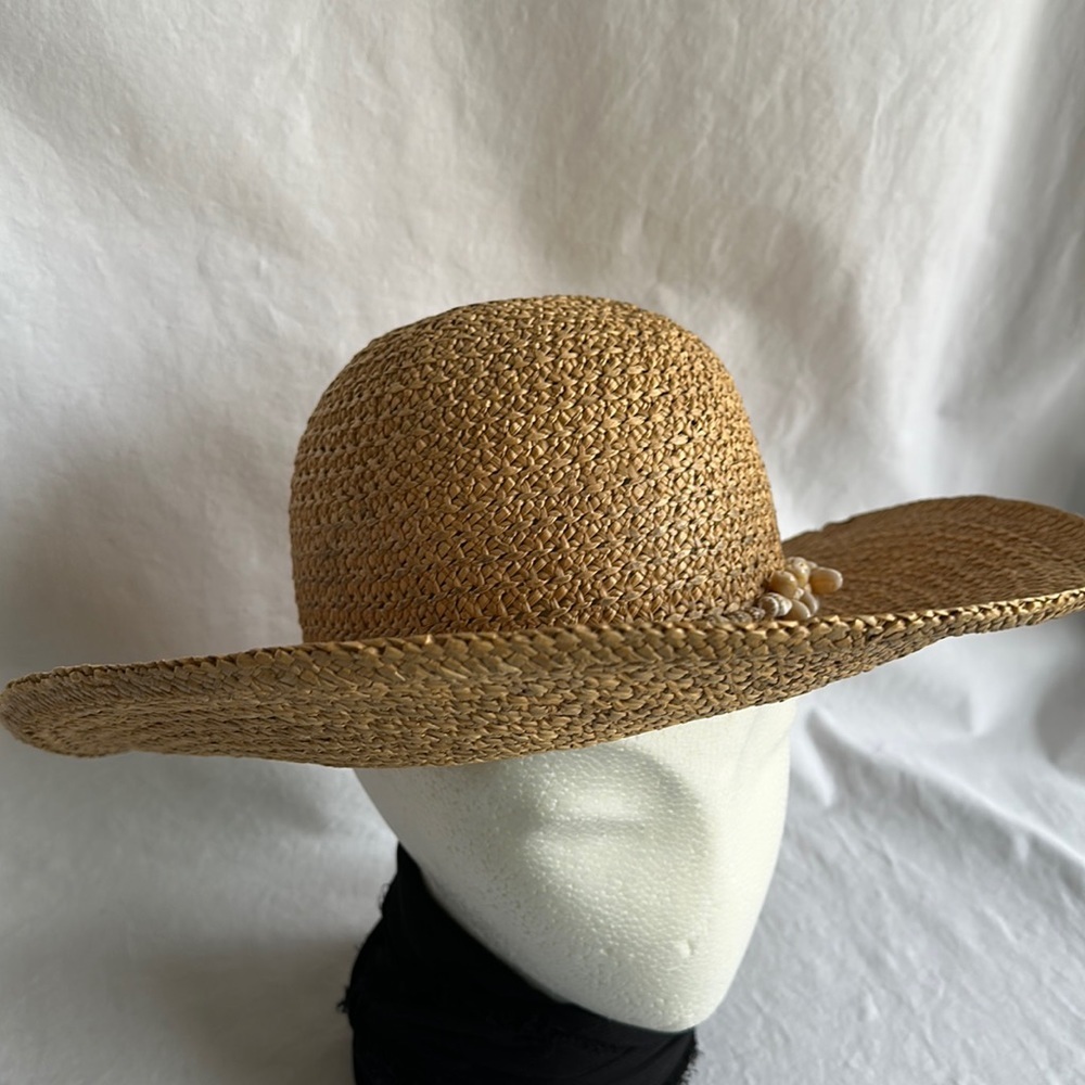 Straw Hat With Seashells - image 1